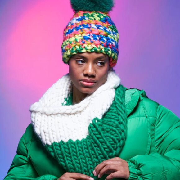 NWT Mischa Lampert Kelly and White Large Snood - Picture 1 of 13